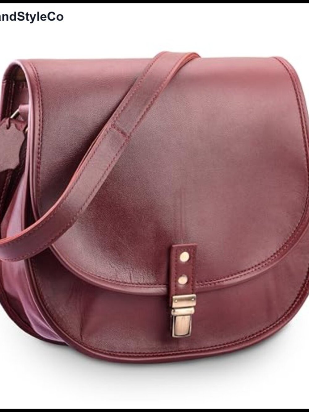 Handmade Genuine Leather Crossbody Saddle Bag for Women Tablet Work Purse